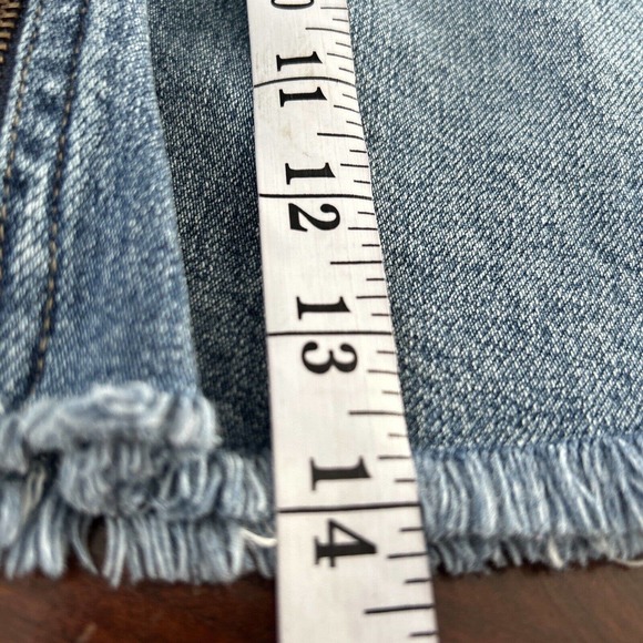 Free People Mini Skirt Womens 4 Full Front Zipper Blue Jean Denim Cotton Sz 26 - Picture 6 of 6